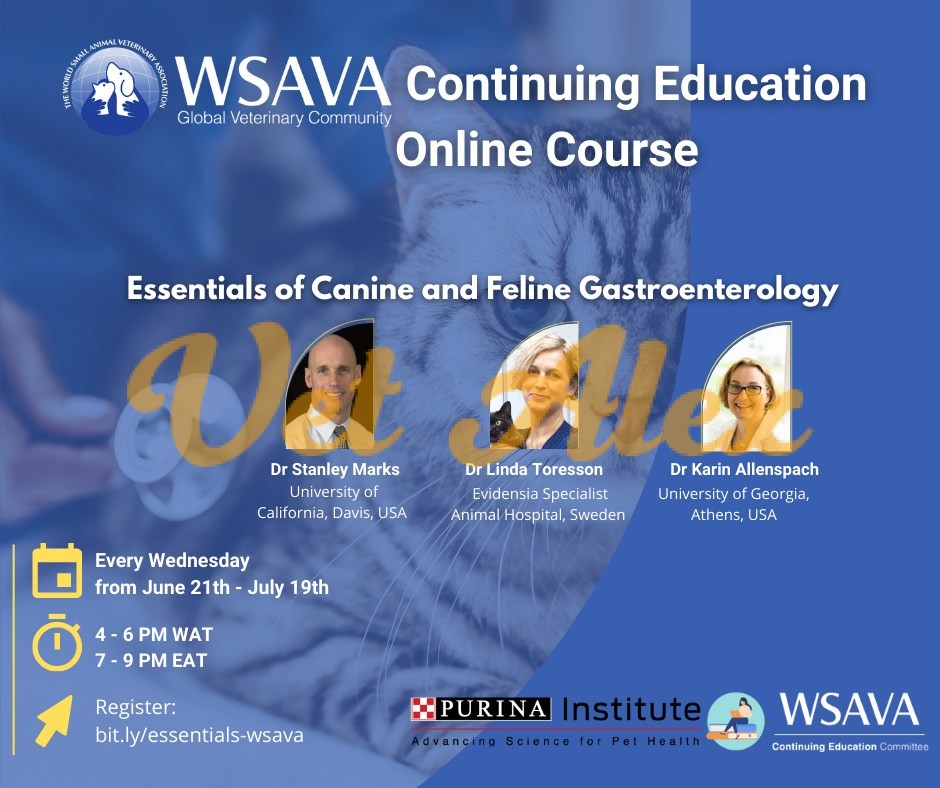 WSAVA announces "Essentials of Canine and Feline Gastroenterology" course.